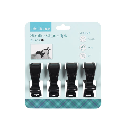 Childcare Stroller Clips - 4pk - Black