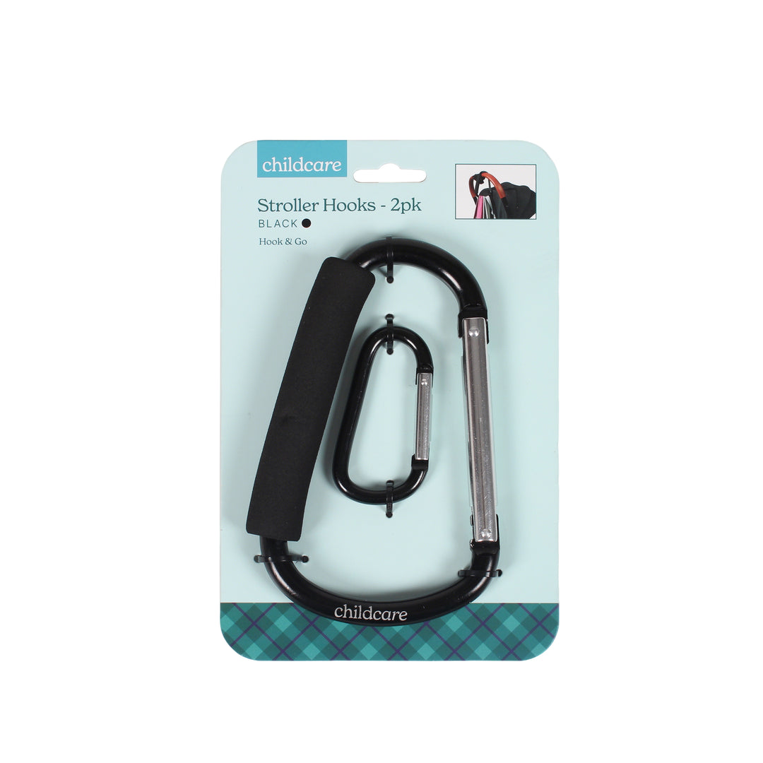 Childcare Stroller Hooks - 2pk - Black