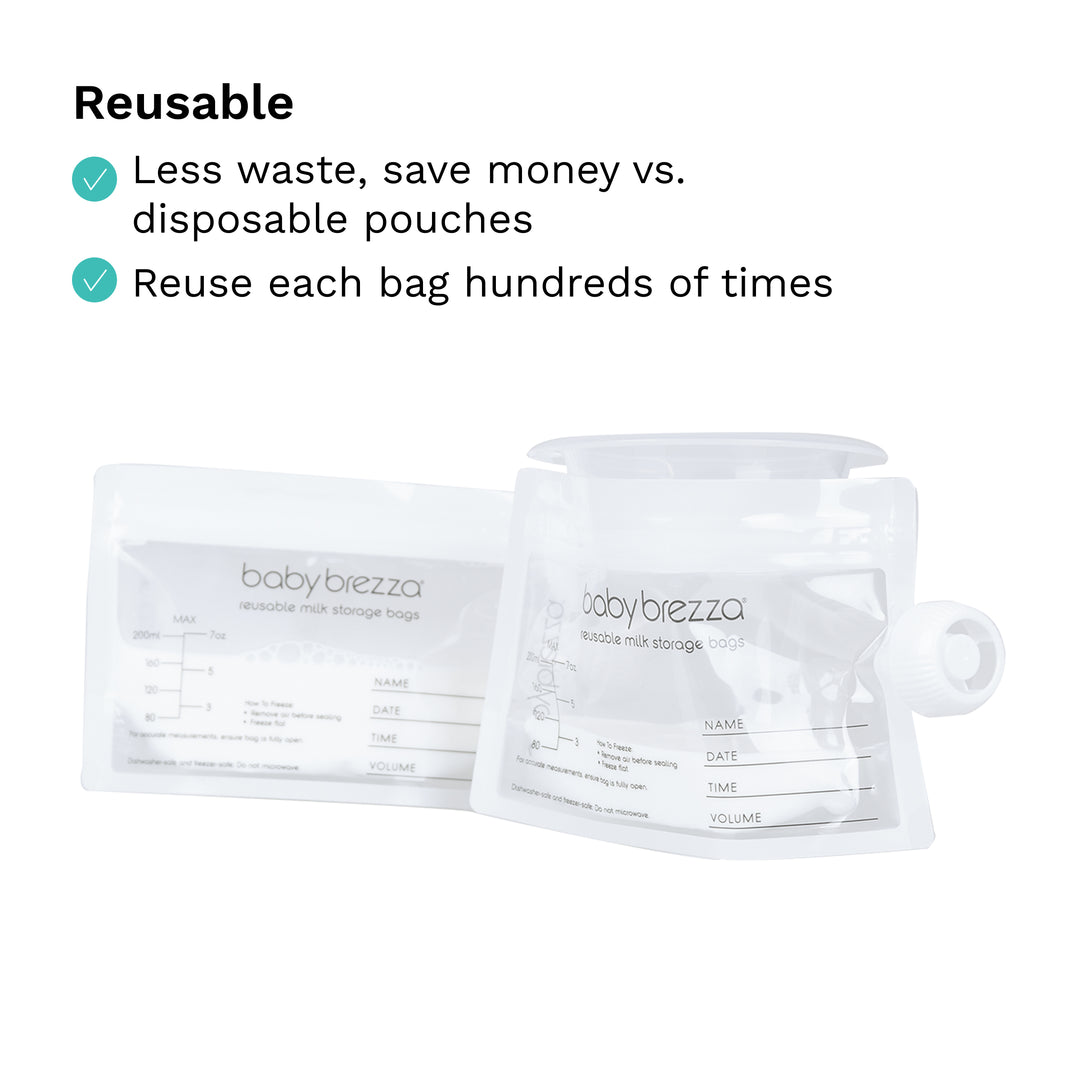 Reusable Breast Milk Bags With Funnel - 10pk