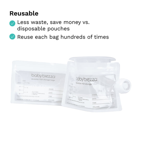 Reusable Breast Milk Bags With Funnel - 10pk