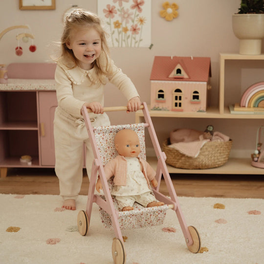 Little Dutch Wooden Doll Stroller - Pink