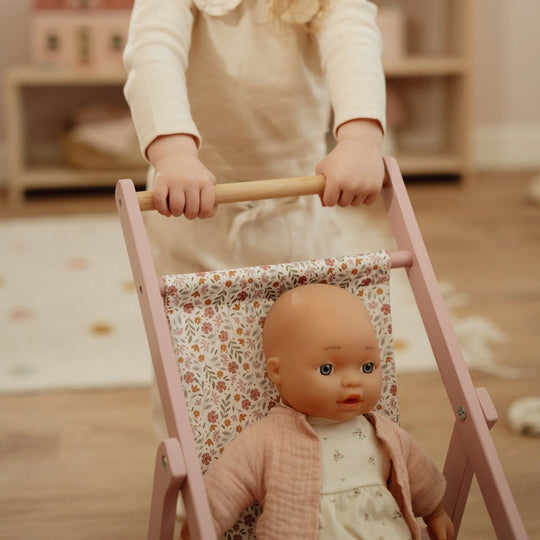 Little Dutch Wooden Doll Stroller - Pink