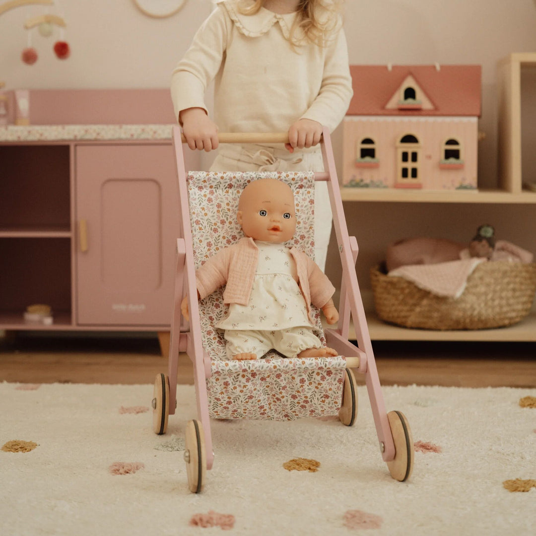 Little Dutch Wooden Doll Stroller - Pink