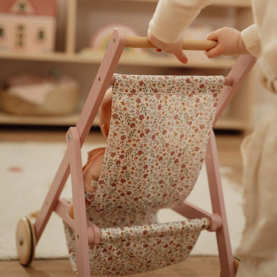 Little Dutch Wooden Doll Stroller - Pink