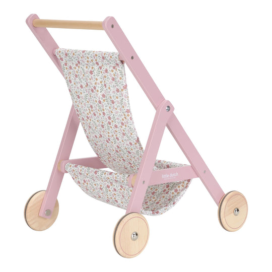 Little Dutch Wooden Doll Stroller - Pink