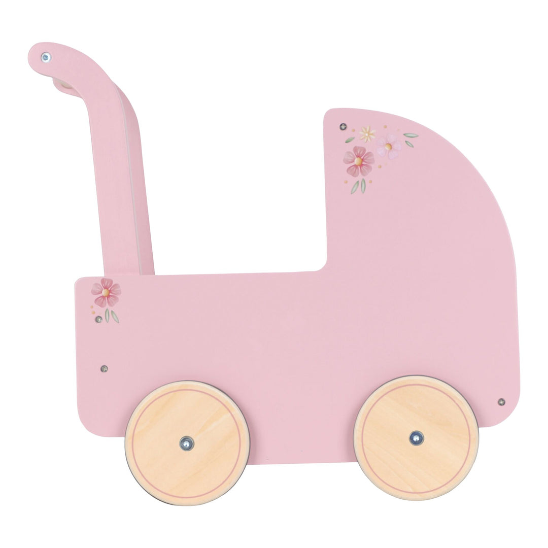 Little Dutch Wooden Doll Pram with Textiles - Pink