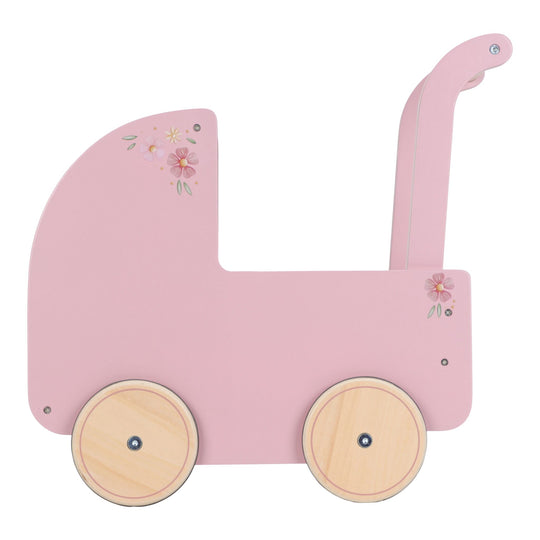 Little Dutch Wooden Doll Pram with Textiles - Pink