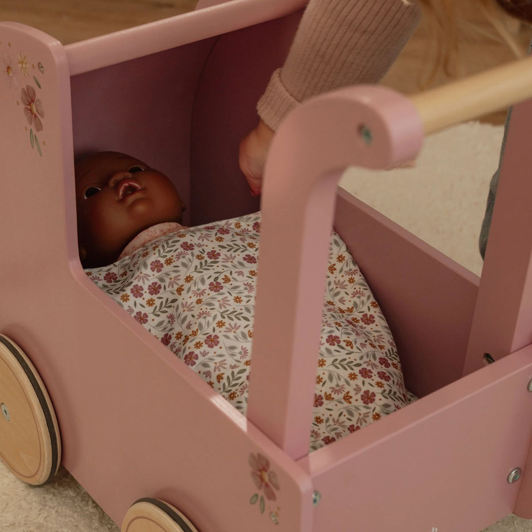 Little Dutch Wooden Doll Pram - Pink