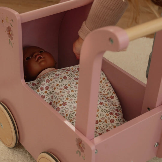 Little Dutch Wooden Doll Pram - Pink