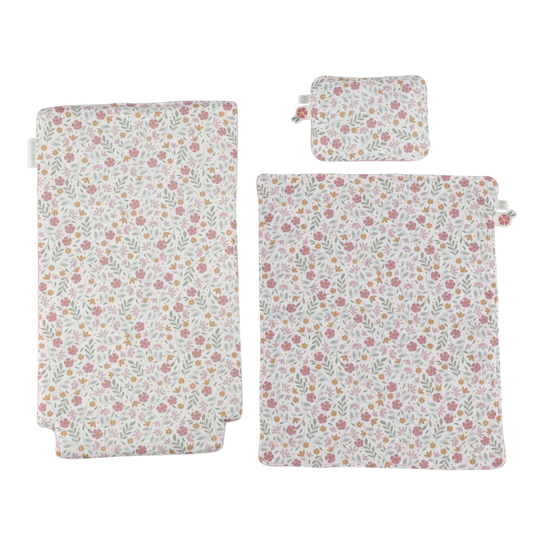 Little Dutch Wooden Doll Pram with Textiles - Pink