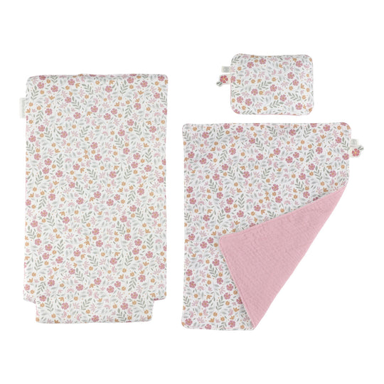 Little Dutch Wooden Doll Pram with Textiles - Pink