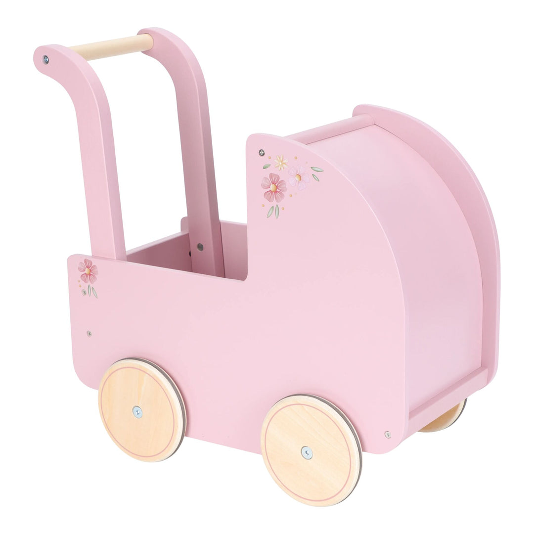 Little Dutch Wooden Doll Pram with Textiles - Pink