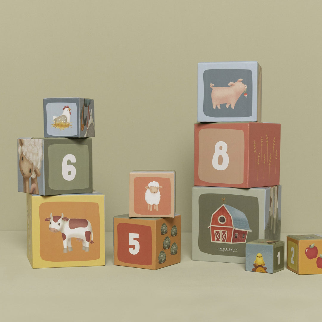 Little Farm Building Blocks Cardboard