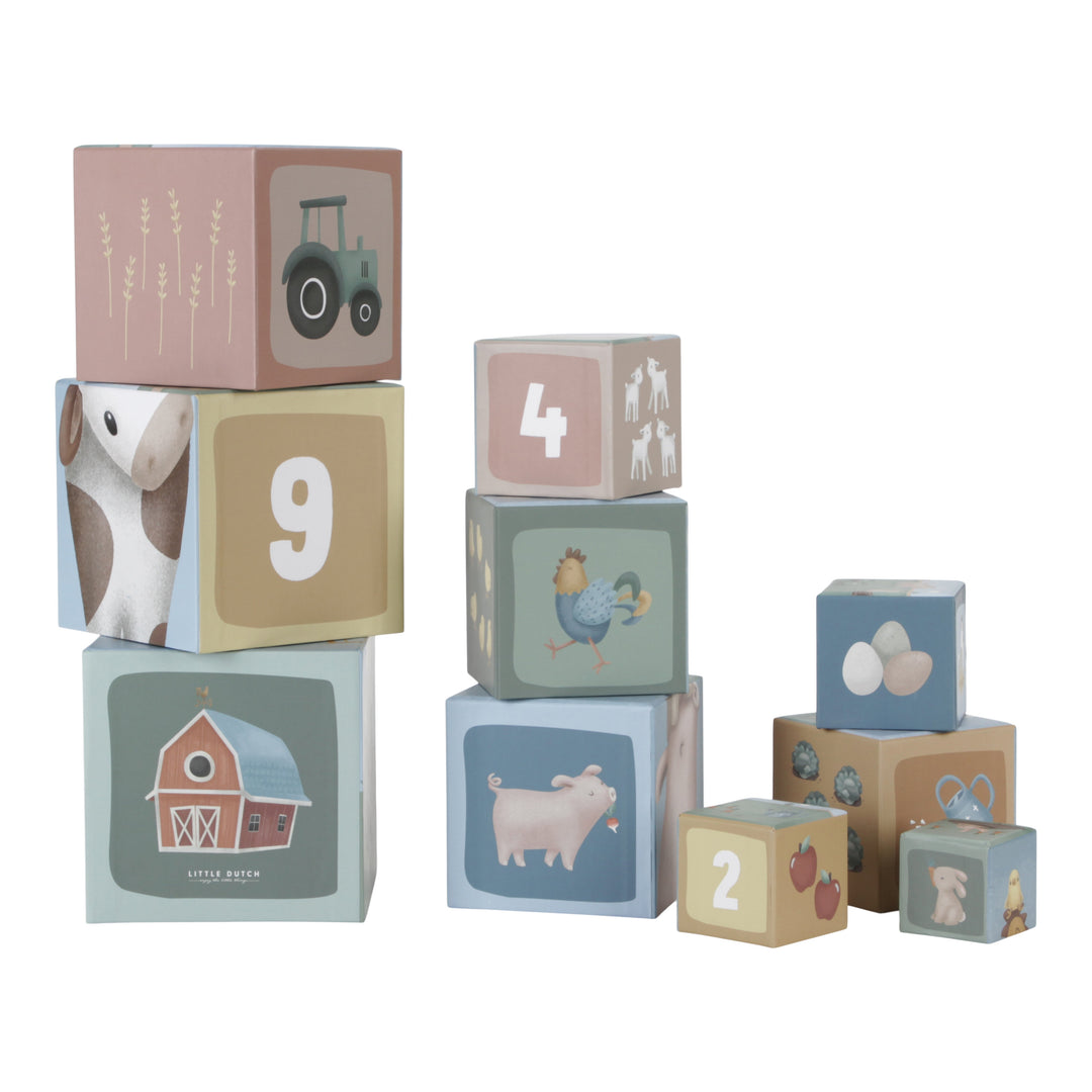 Little Farm Building Blocks Cardboard