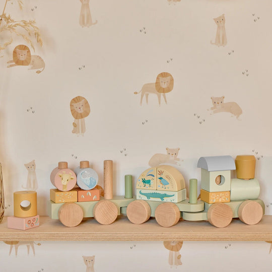 Safari Friends Wooden Block Train