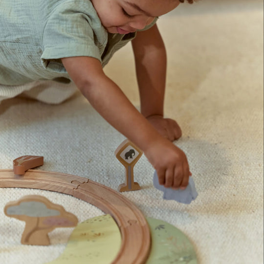 Safari Friends Wooden Train Set