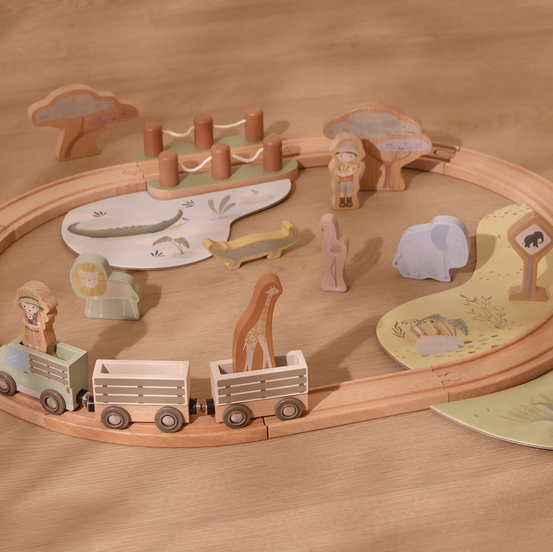Safari Friends Wooden Train Set
