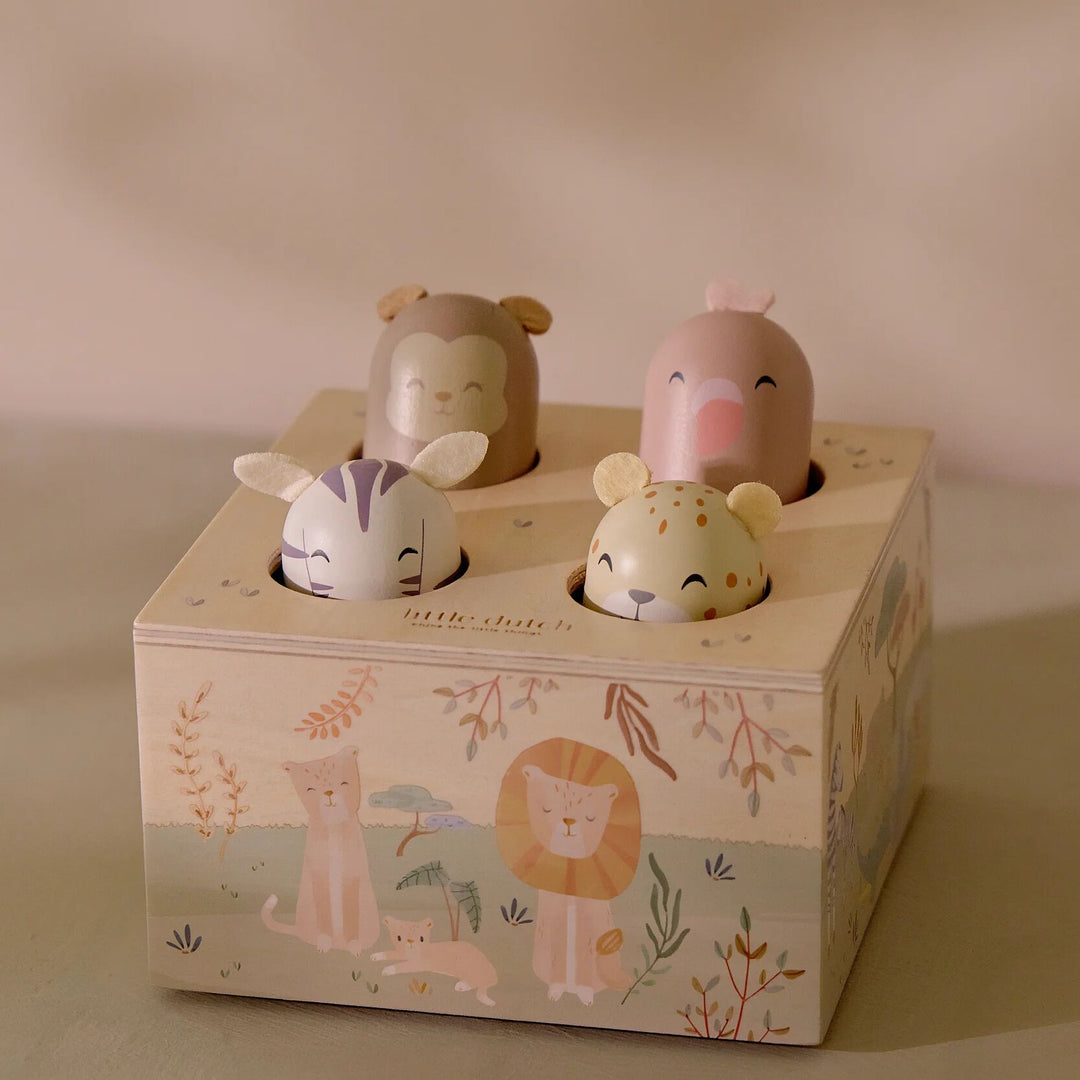 Safari Friends Wooden Pop-Up Toy