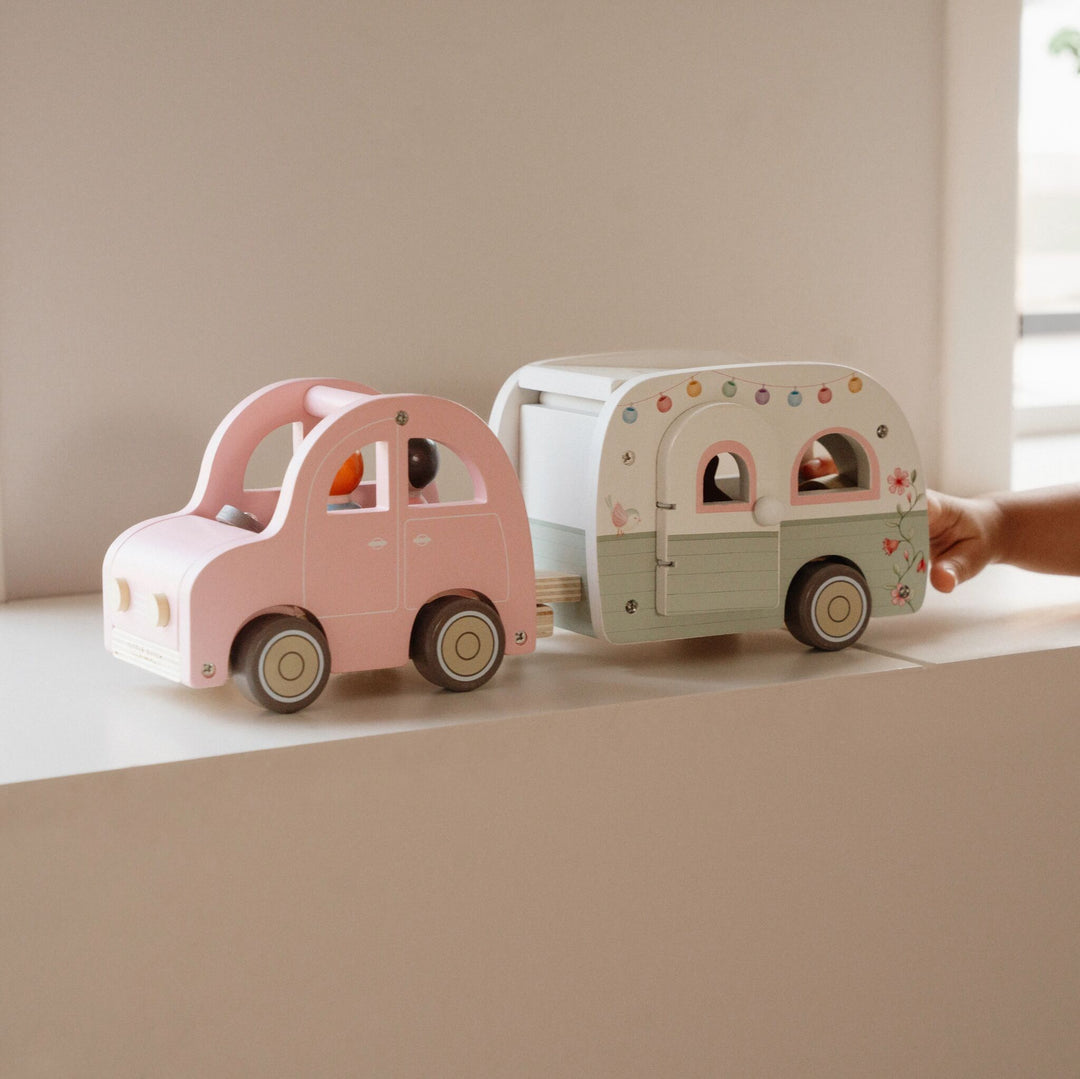 Little Dutch Wooden Toy Car With Caravan