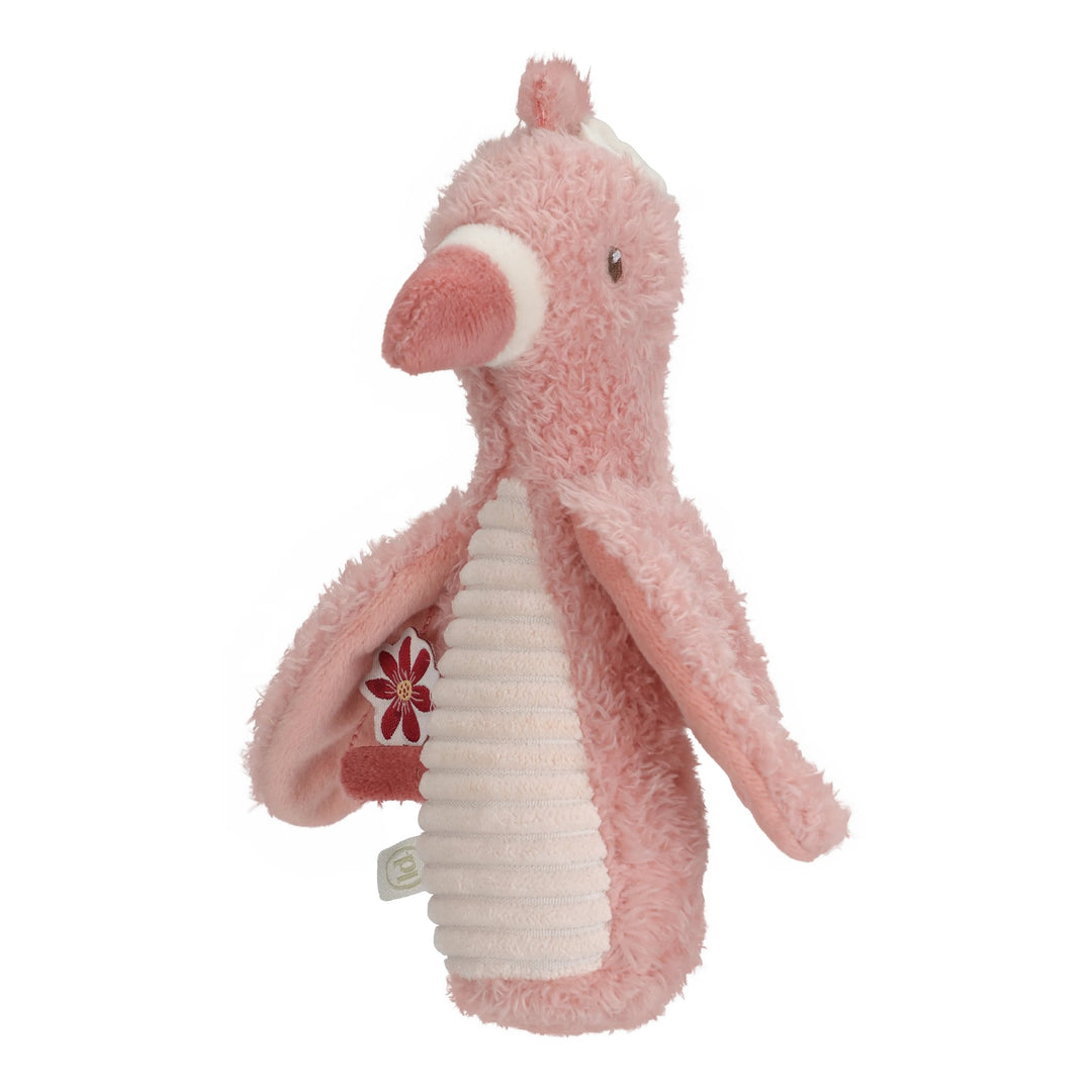 Little Dutch Safari Friends Squeaker with Rattle Flamingo