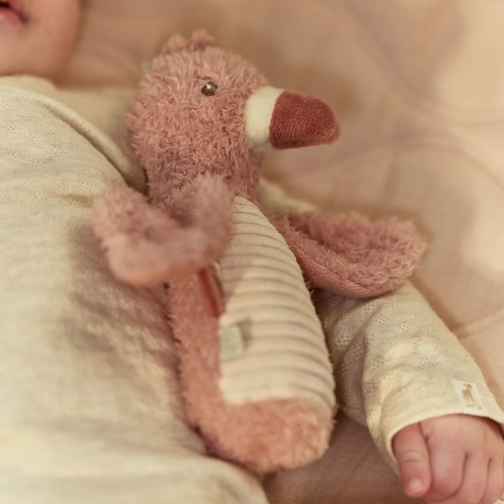 Little Dutch Safari Friends Squeaker with Rattle Flamingo