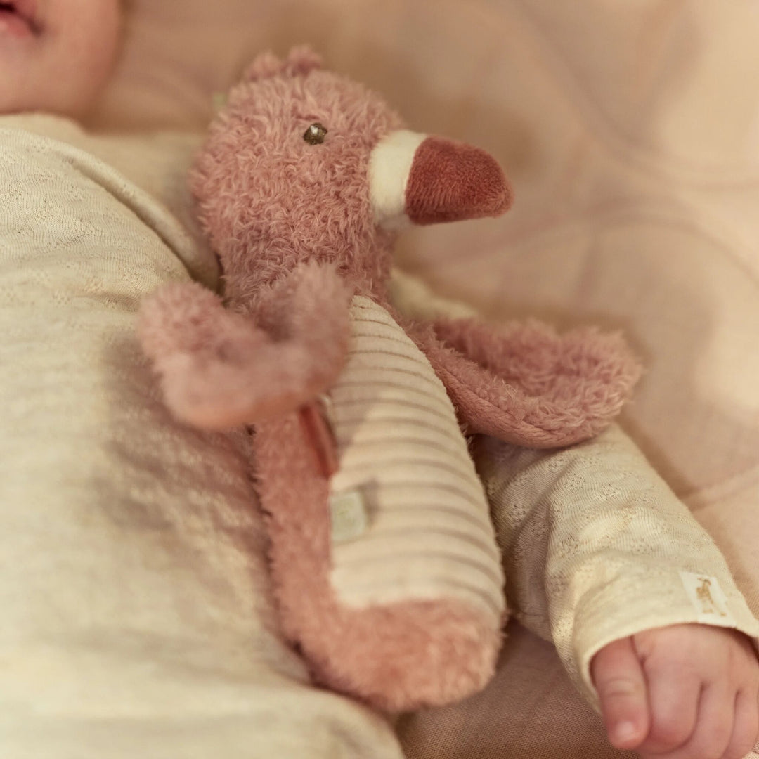 Little Dutch Safari Friends Squeaker with Rattle Flamingo