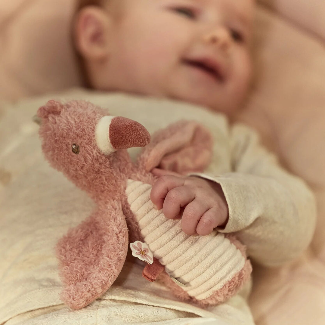 Little Dutch Safari Friends Squeaker with Rattle Flamingo