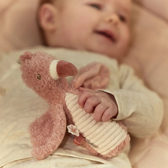 Little Dutch Safari Friends Squeaker with Rattle Flamingo